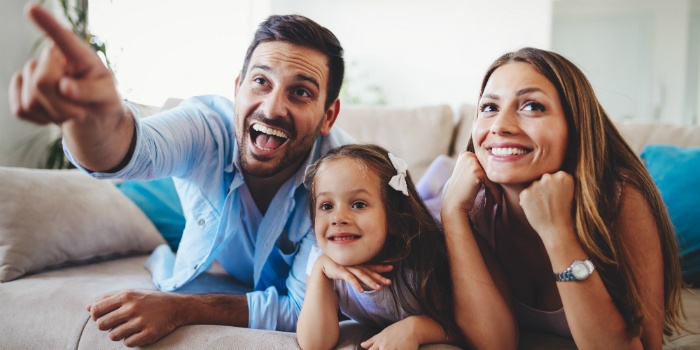 Family Watching TV Together