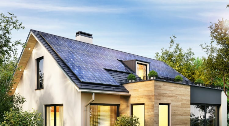 solar panels on house